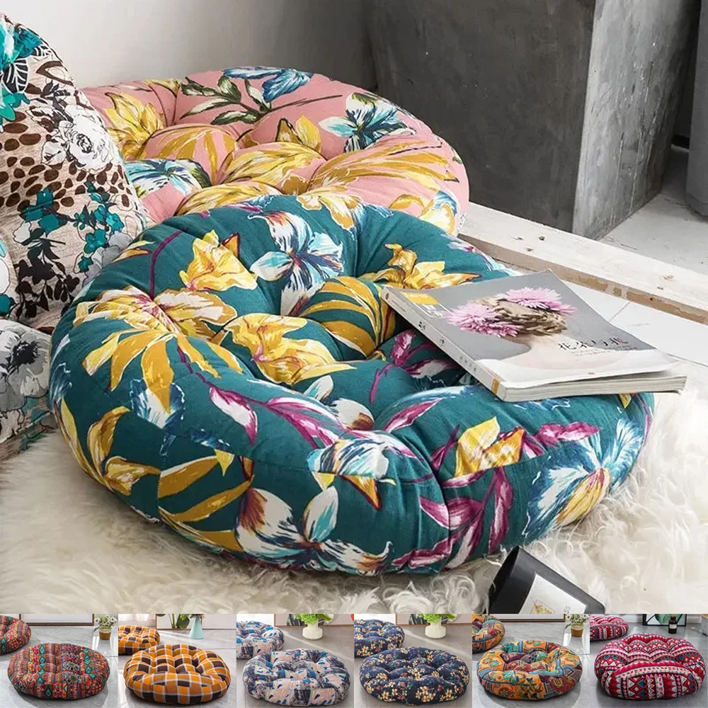 

1PC Bohemia Pillow Round Pillow Printing Cushion Waist Pillow Living Room Sofa Decorative Seat Cushion PillowPad 55x55x10cm