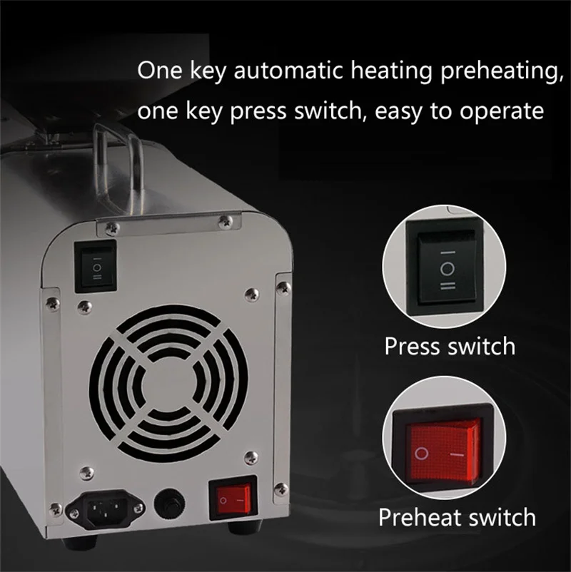 220V/110V Automatic Oil Press Machine Small Commercial Household Peanut Flaxseed Squeezer Stainless Steel Oil Press Extractor 4