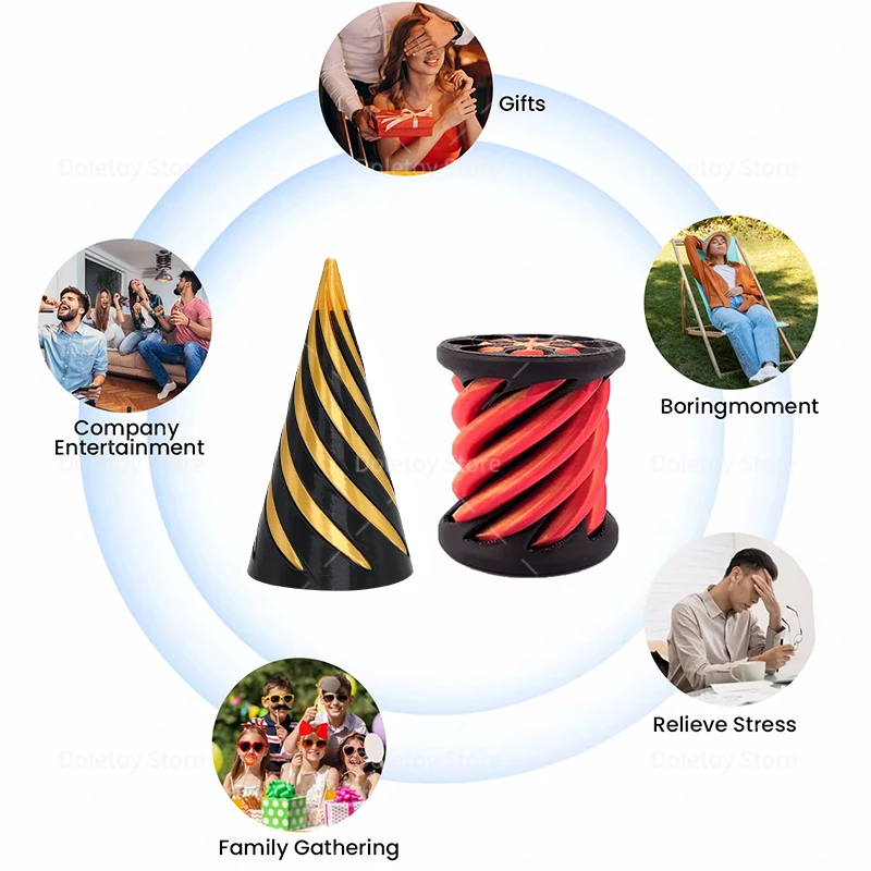 Fidget Toys 3D Printed Spiral Cone