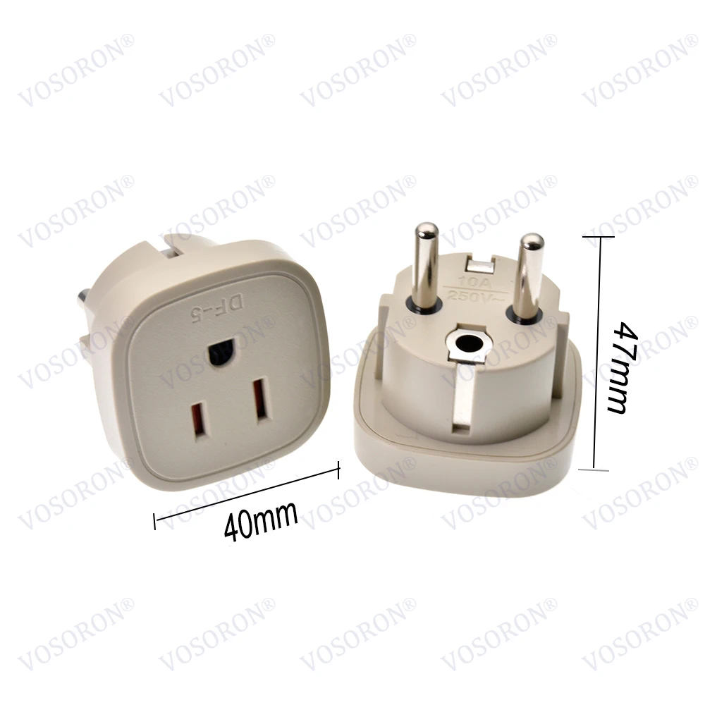 American USA To European Plug Adapter&ndash;Type E/F Schuko Plug Adapter-Use in Germany, France, & More&ndash; For Mobile, Laptop