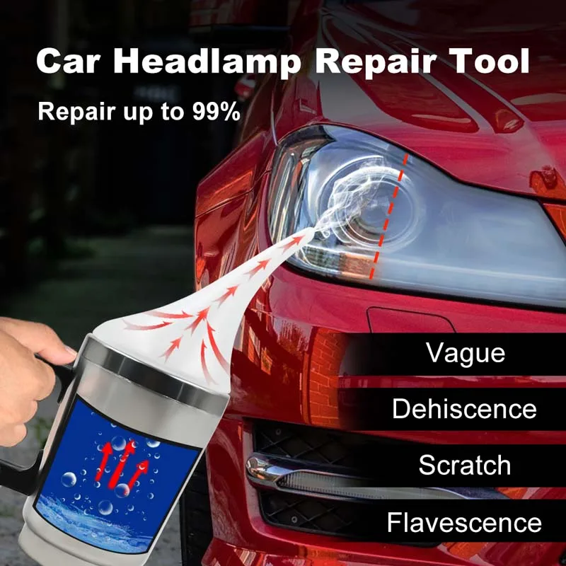Car Headlight Repair Tool Headlamp Polish Kit Refurbishment Liquid 100/300/800ml Atomization Cup Headlight Restoration Set