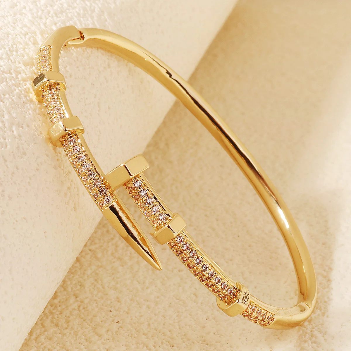 Jewelry Bracelet Female Brand Nail Bracelet Trendy Zircon Screw Bracelet For Women Everyday Party Festive As Gifts