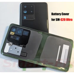 Premium Back Cover Battery Lid Case for Ultra 5G - Glass Rear Housing (S20U Black)