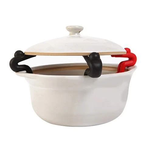 Creative Pot Cover Kitchen Accessories Household Frying Pan Cookware Overflow Device Silicone Lid Insert Chopsticks Holder 2PCS