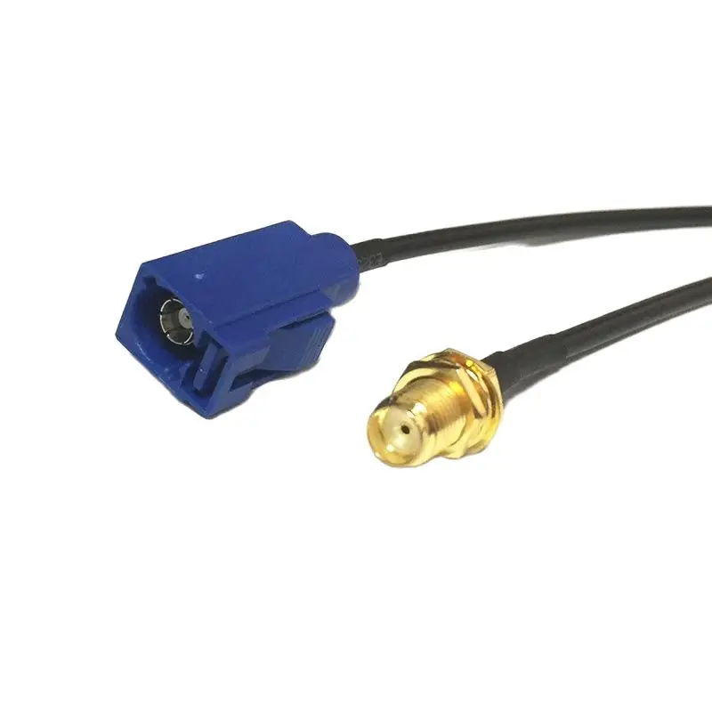 Фото SMA Male Female to Fakra C 5005 Blue Соединительный пигтейльный кабель RG174 для GPS Navi Car Extension VW Seat Benz Ford NEW №4
