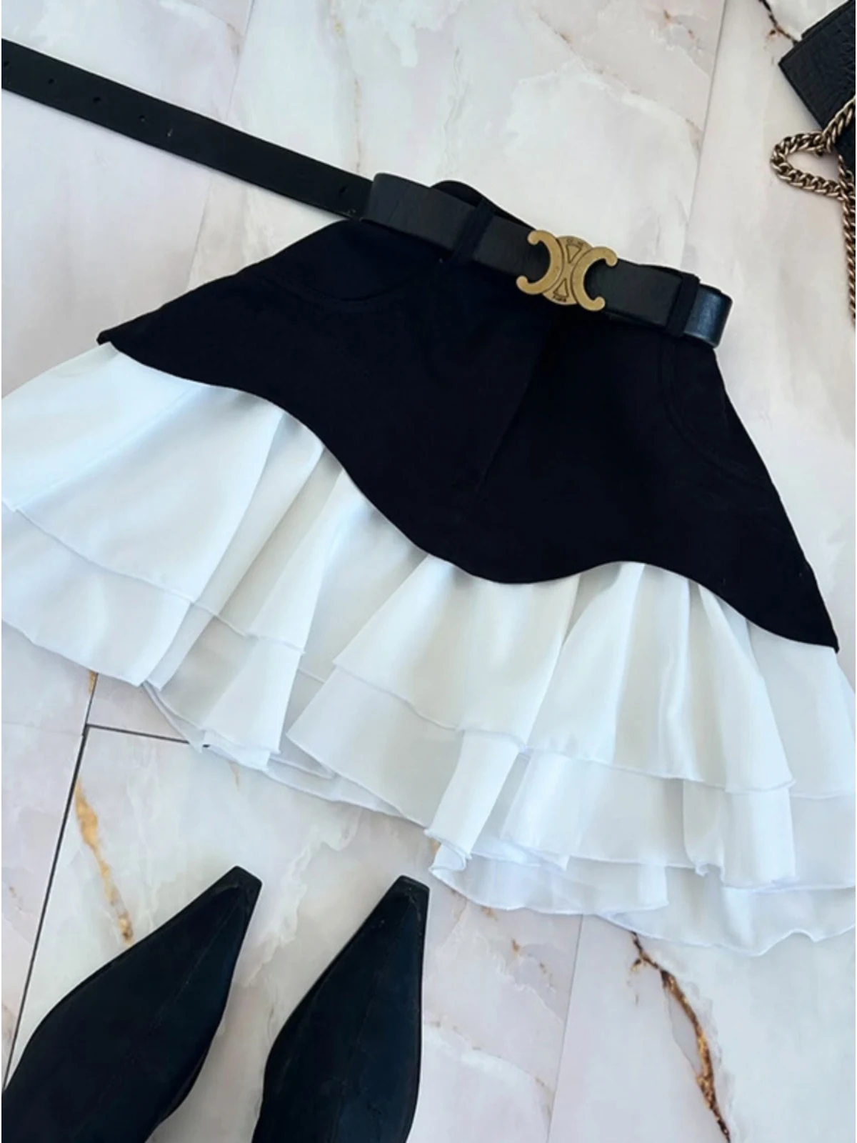 Summer 2025 High Waist A-Line  Skirt ort Skirt High Waist Denim f Skirt Lace Trimmed Commute Sle Briti Sle Inn...