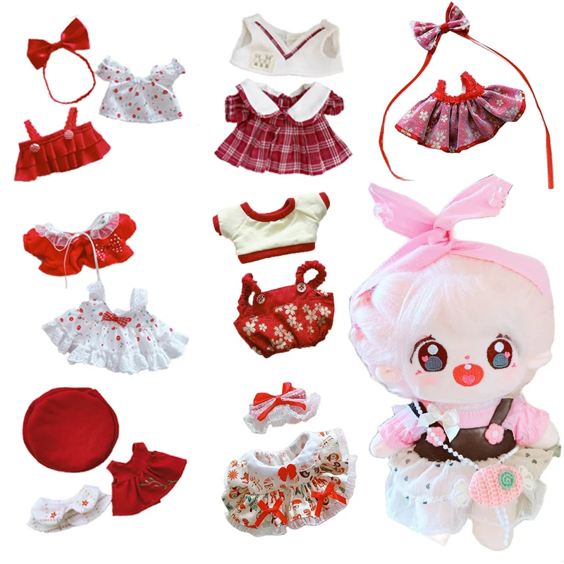 

New 20cm cotton doll set 20cm baby clothing celebrity doll paired with skirt set