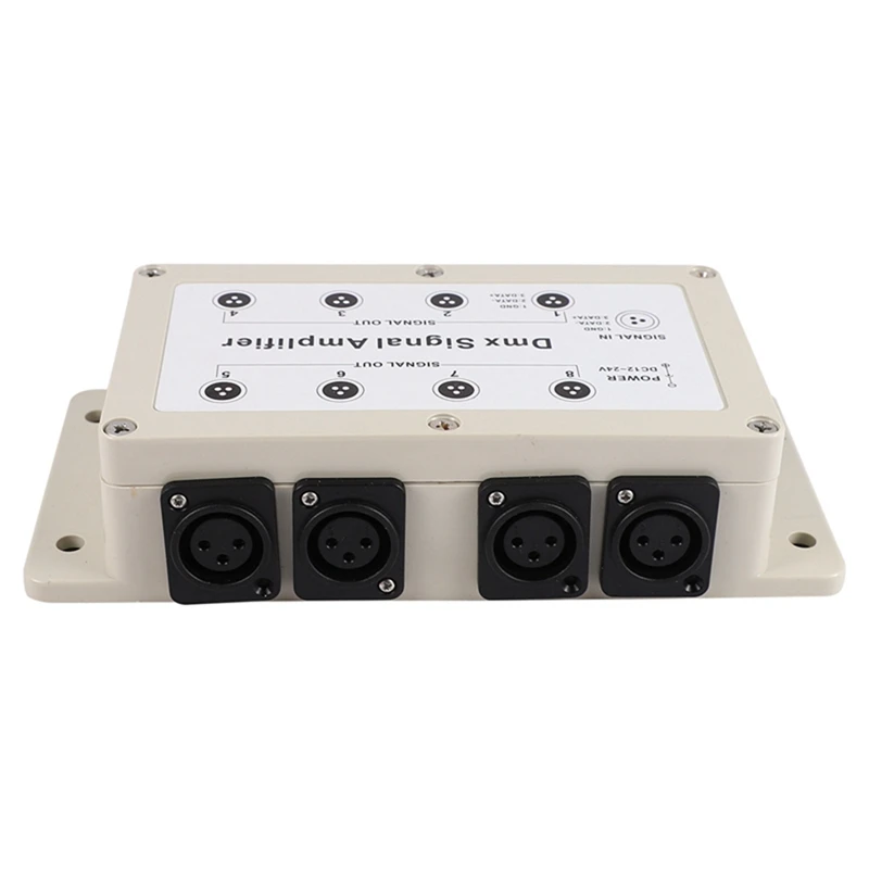 Dmx Dmx512 LED 컨트롤러 신호 증폭기, 가정용 기기용 플라스틱 스플리터 디스트리뷰터, DC 12-24V, 8 채널 출력, 1 개
