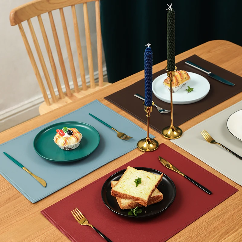 Set 4 Tovagliette Rotonde In Ecopelle - 51x30 Cm - Lavabili, Impermeabili E Termiche - Per Cucina