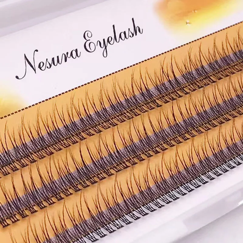  The latest Korean pop fishtail type Fashion dovetail fly eyelash Two long middle short plant grafting false eyelashes wholesale 