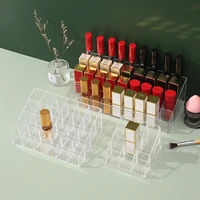 24 Grids Clear Acrylic Lipstick Box Makeup Organizer Storage Box Make Up Brush Organizer Display Holder Cosmetic Organizer Box 2