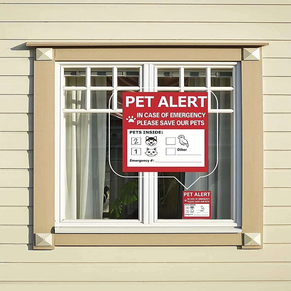 Pet Alert Safety Fire Rescue Sticker 5pcs Save Pets Emergency Pet Inside Decal In Case Of Danger In House Window Door Sign
