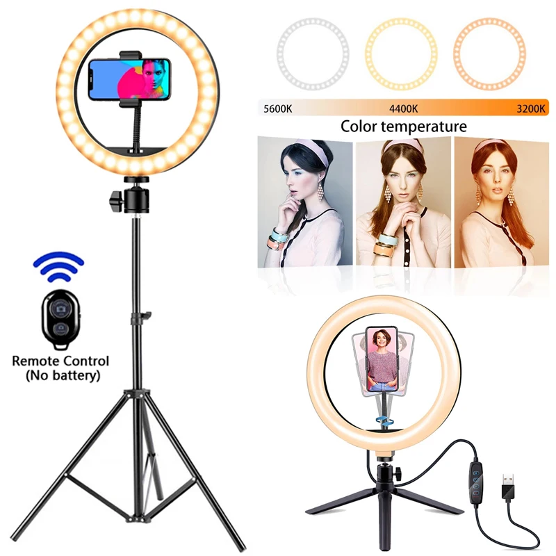 12 Pollici Led Selfie Ring Light Photography Ringlight Phone Stand Holder Treppiede Circle Fill Light Lampada Dimmerabile Trepied Streaming