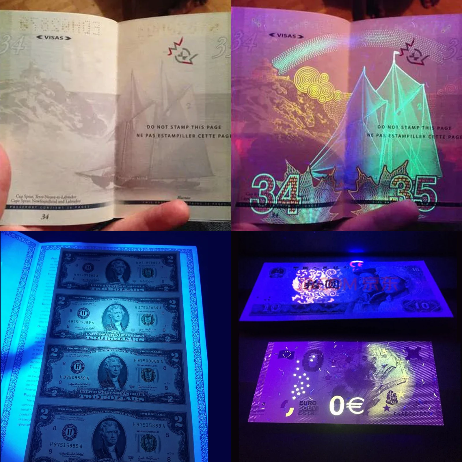 UniqueFire 자외선 1408, UV365NM, UV395NM, 블랙 LED 손전등, 단일 모드, 위조 돈, 스팟 전갈 감지