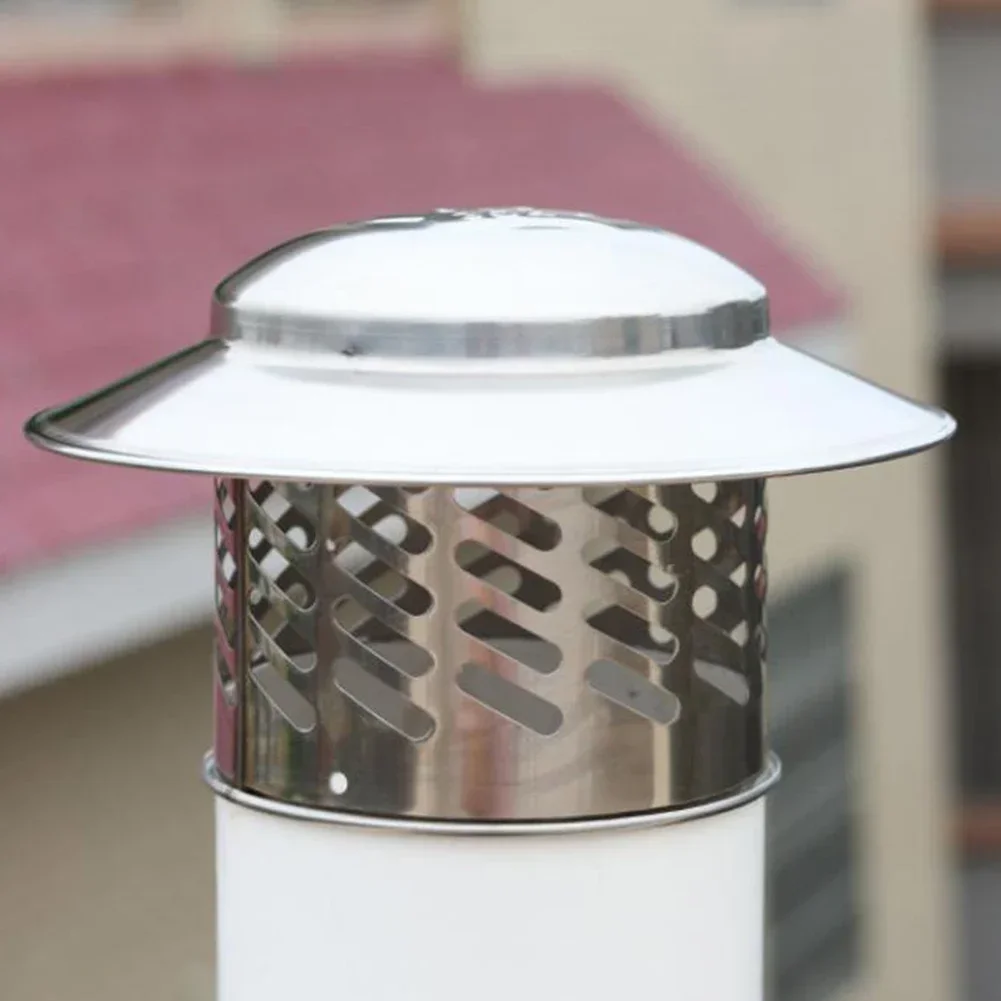Stainles Steel Chimney Cap 80mm/110mm/160mm/220mm Exterior Wall Fresh Air Outlet Roof Pipe Exhaust Hood Ventilation Ducts