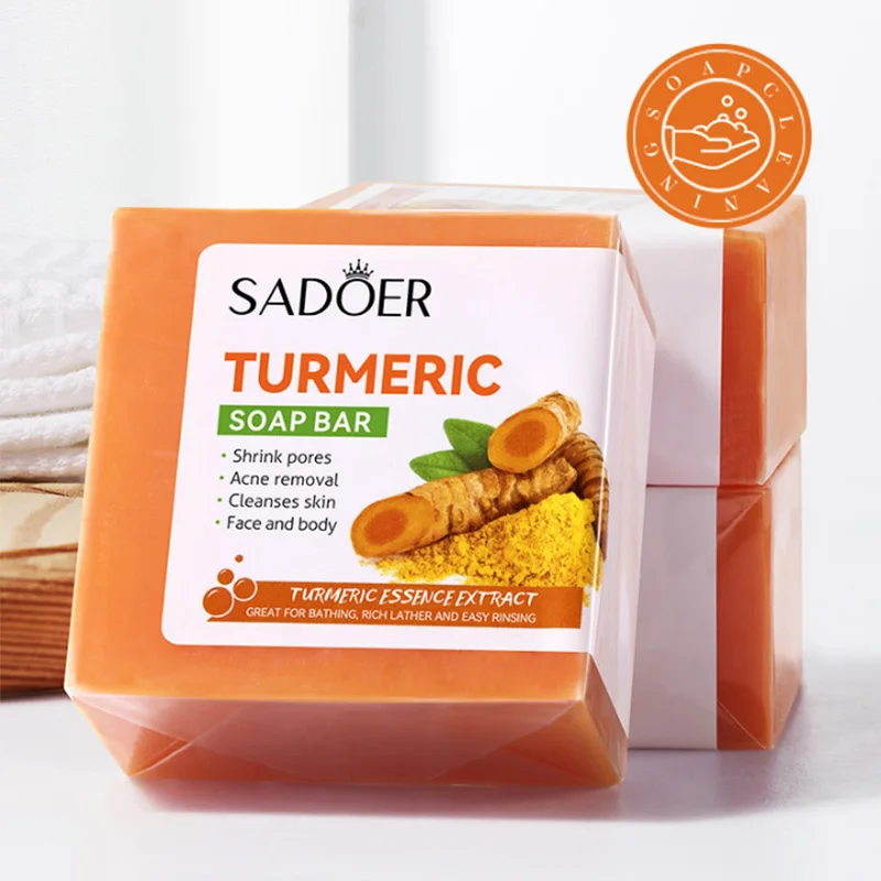 Hand Made Turmeric Soap Cleans Body Moisturize Tender Skin Care Product Brightens Whiten Melanin Under Armpit Leg Serum Oil