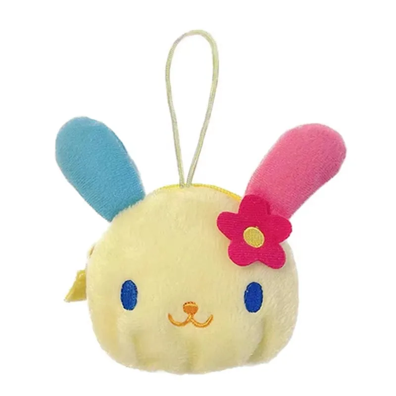 Usahana Plush Coin Purse Wallet Girls Women Bag Keychains Bunny Head Face Mini Coin Pouch Storage Organizer Bag plush toys plush keychain plush coin purse plush key chain wallet keychains