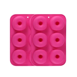 Premium Heat-Resistant Silicone Donut and Mini Cake Baking Mold (Rose 2pcs)
