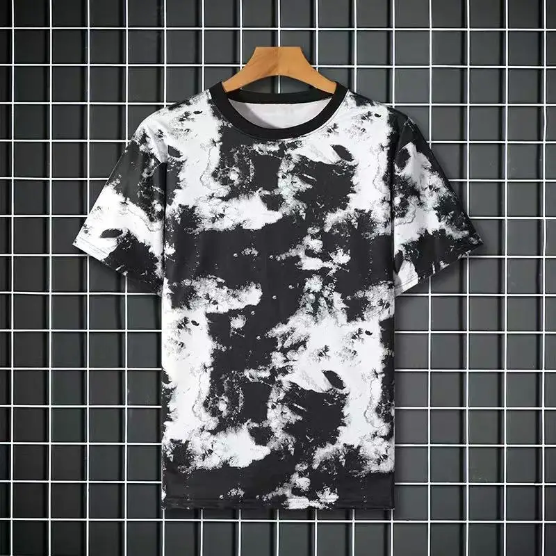 Men Casual Hawaiian Flower Print Short Sleeve T Shirt