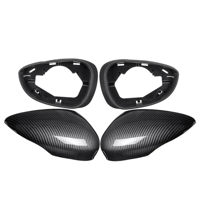 

Car ABS Carbon Fibre Rear View Mirror Cover + Wing Mirror Frame For Ford Fiesta MK7 2008 -2017