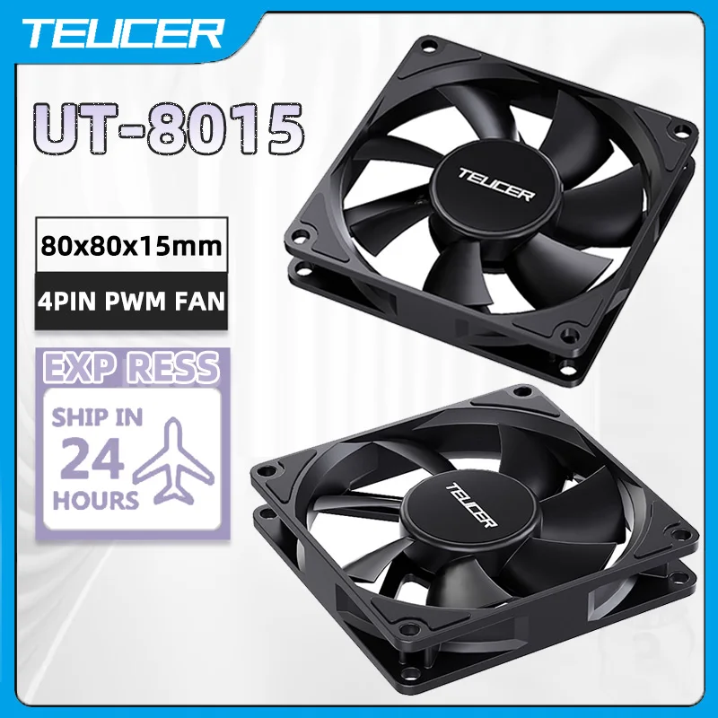 Teucer 80mm Pwm High Airflow Pc Case Cooling Fan Fdb Bearing_voghion.com