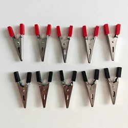 Premium Metal Alligator Test Clips with Screws & Solder Ports - Set of 10, Durable Electrical Wire Clips (Black 5pcs red 5pcs)