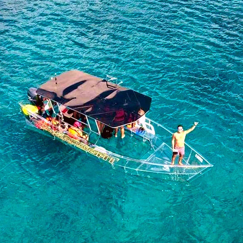 

6M transparent glass bottom boat with 40HP Motor