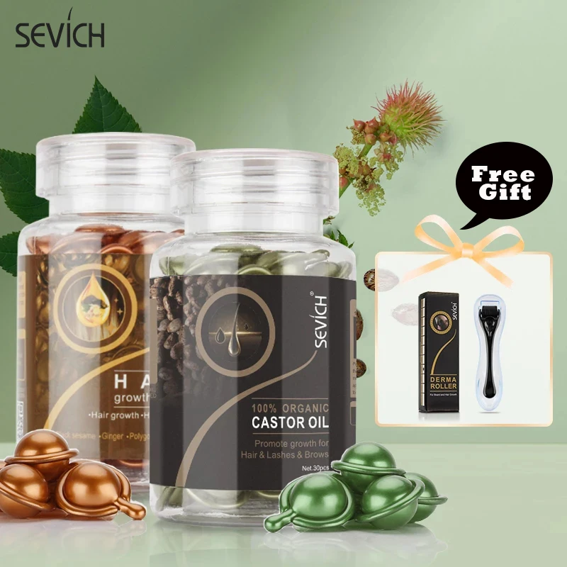 Sevich Vitamin Capsules Keratin Anti-hair Loss Capsules Ginger Hair Growth Product Compound Oil Hair Scalp Care 30pcs/bottle hair growth serum,hair growth spray,hair growth cream