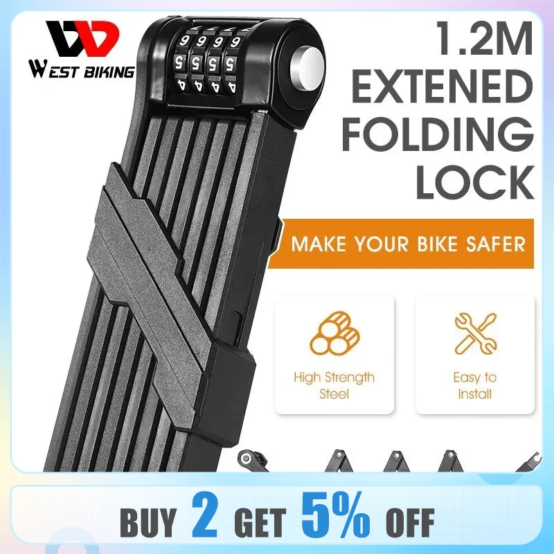 WEST BIKING Anti-theft Bicycle Lock MTB Road Bike Safety Chain Lock With 2  Keys Outdoor Cycling Bicycle Accessories Bike Locks - AliExpress