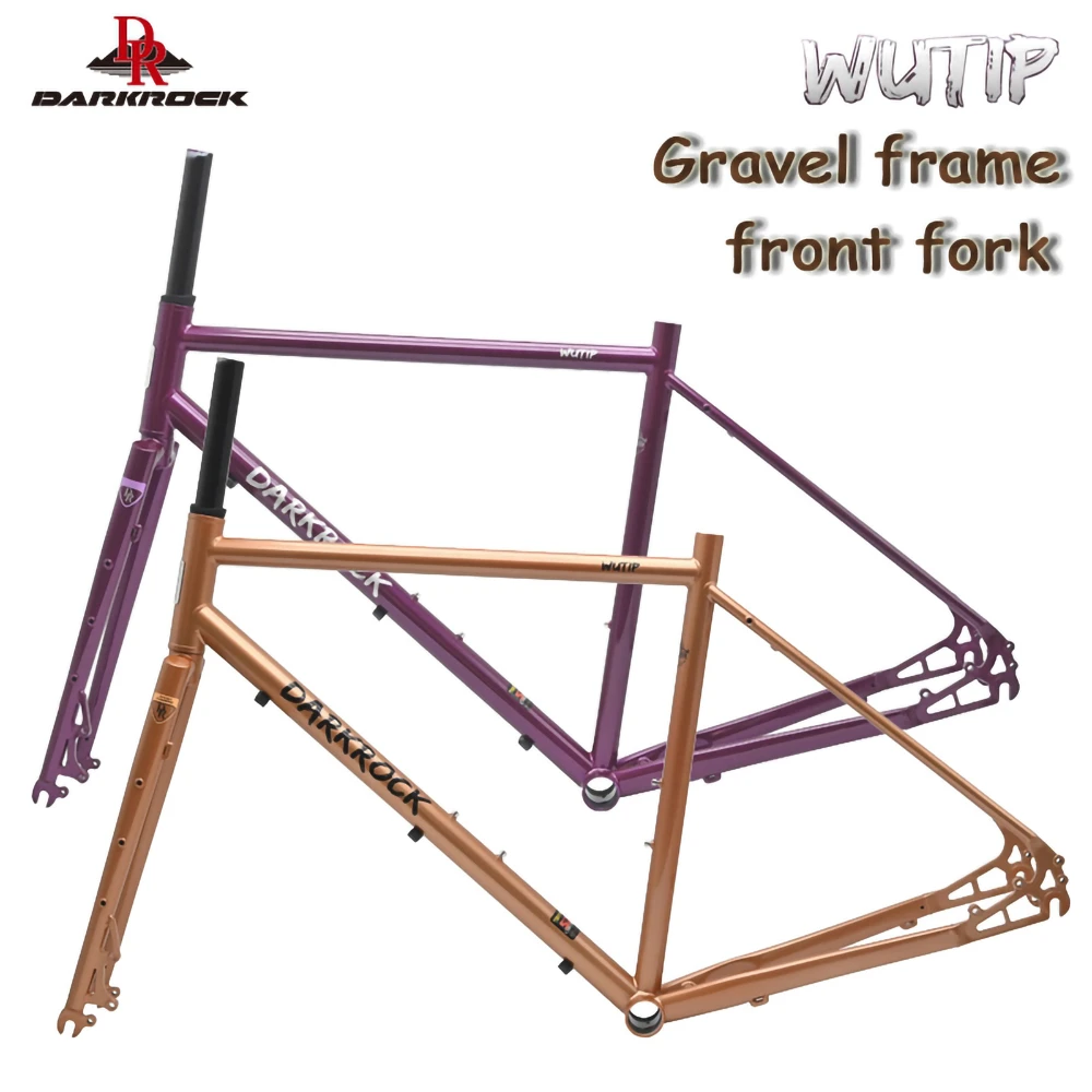 700c Darkrock Wutip Road Gravel Frameset Steel Fork Disc Brake Crmo