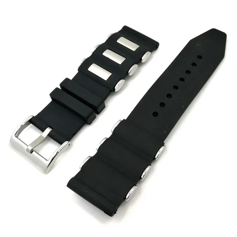 Metallic Grain Silicone Sports Watch Band – Premium Rubber Strap