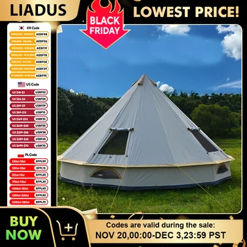 Glaming Luxury Mongolia Yurt, ท่องเที่ยวสําหรับครอบครัว, เดินป่า, เต็นท์ปราสาทตั้งแคมป์กลางแจ้ง, ฟังก์ชั่น UV เคลือบเงิน 6-10 ท่าน 1