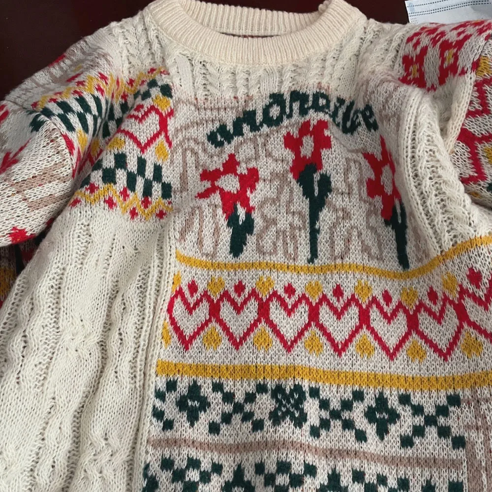 Men's Y2K Autumn Knitted christmas sweater Couple Luxury Sweatshirt Knitwear Pullover Winter Korean Clothes Style 2023 For Men