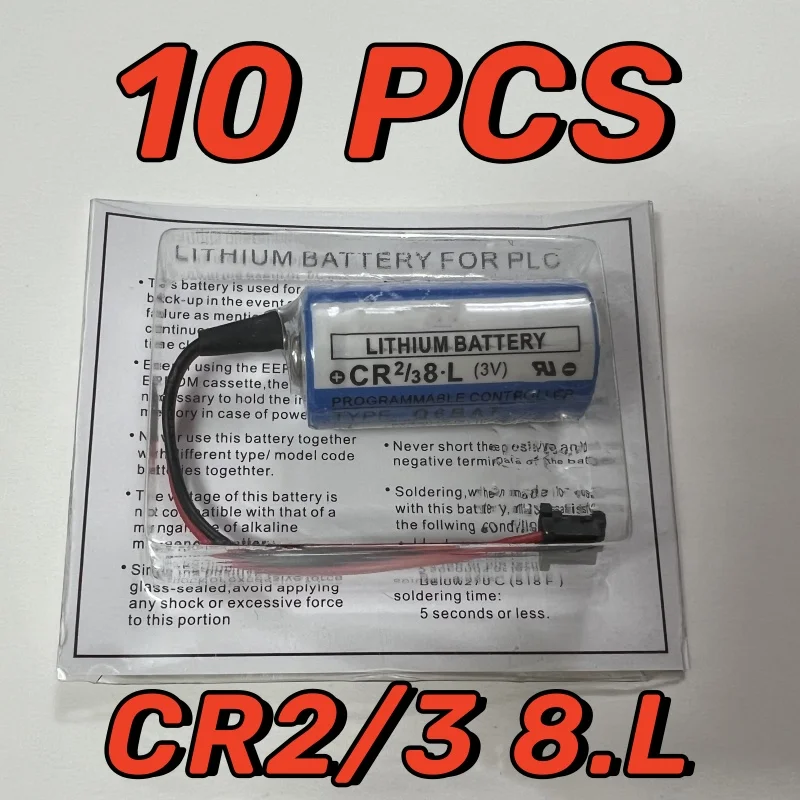 

10 шт. Оригинальный Новый литиевый аккумулятор 3 в для Mitsubishi CR2/3 8,l CR2/38.L с маленьким черным разъемом