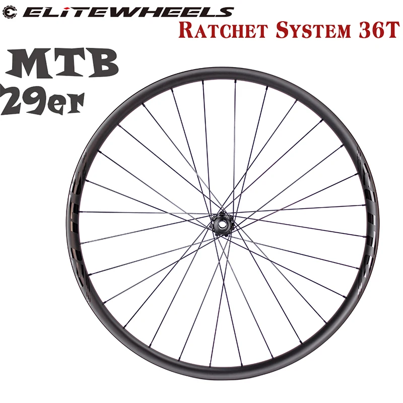 ELITEWHEELS 29er MTB Carbon Wheels 28H M12 Ratchet System 36T Hub Match Seven Types Of XC AM Rim For Cross Country All Mountain | Спорт и