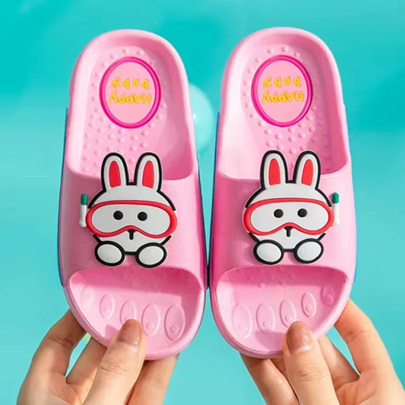 New Home Slippers Summer Children Cartoon Soft Shoes Boys Bathroom Girls Slippers Sandals Toddler Non Slip Beach Shoes Baby