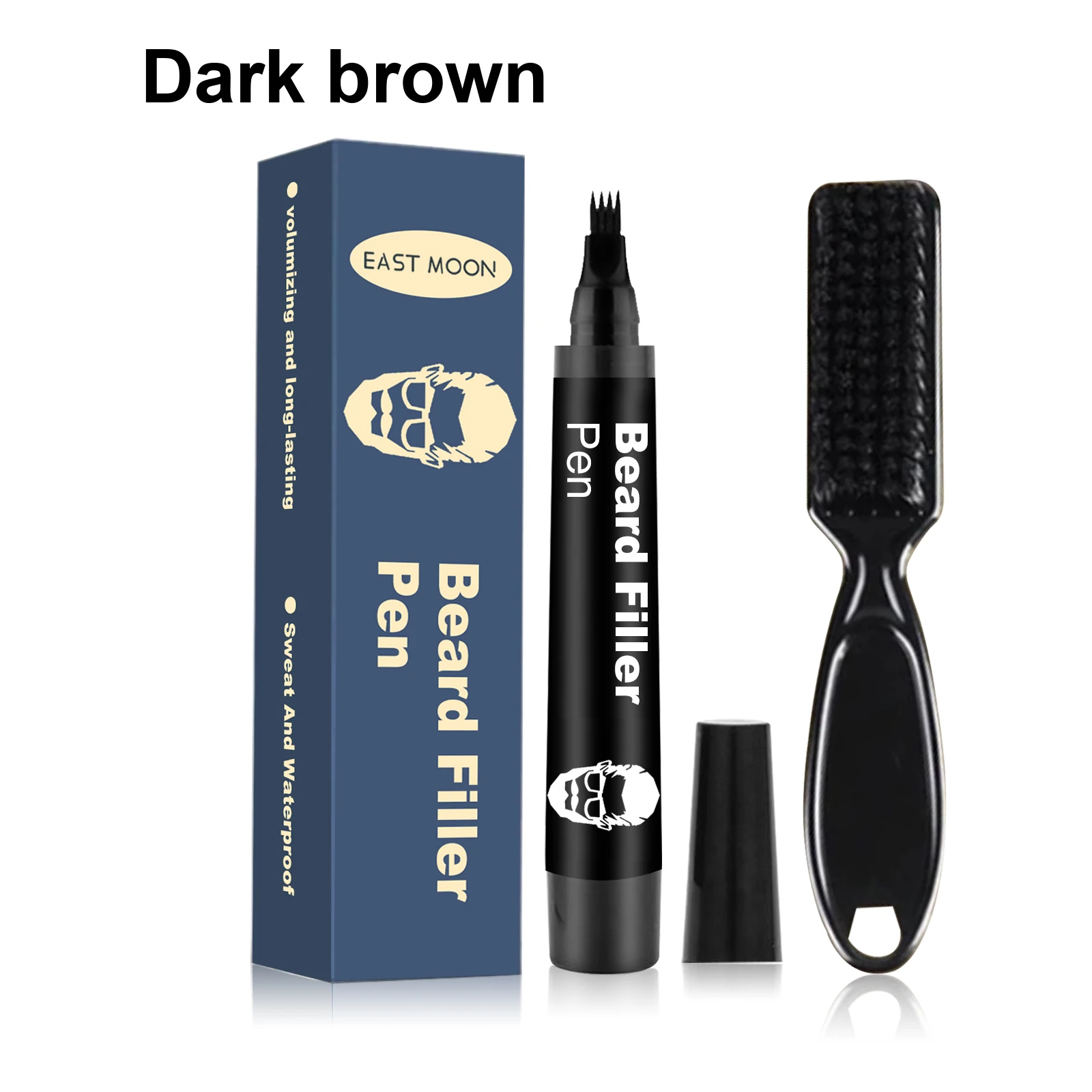Stylo de remplissage pour barbe, avec Kit de brosses, étanche, réparation longue durée, coloration des moustaches, outils de mise en forme, crayon à sourcils pour cheveux