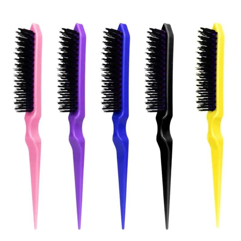 

Boar Bristle Brush Comb Hair Teasing Brush for Women Men Salon Boar Nylon Bristle Beauty Styling Backcombing Brush