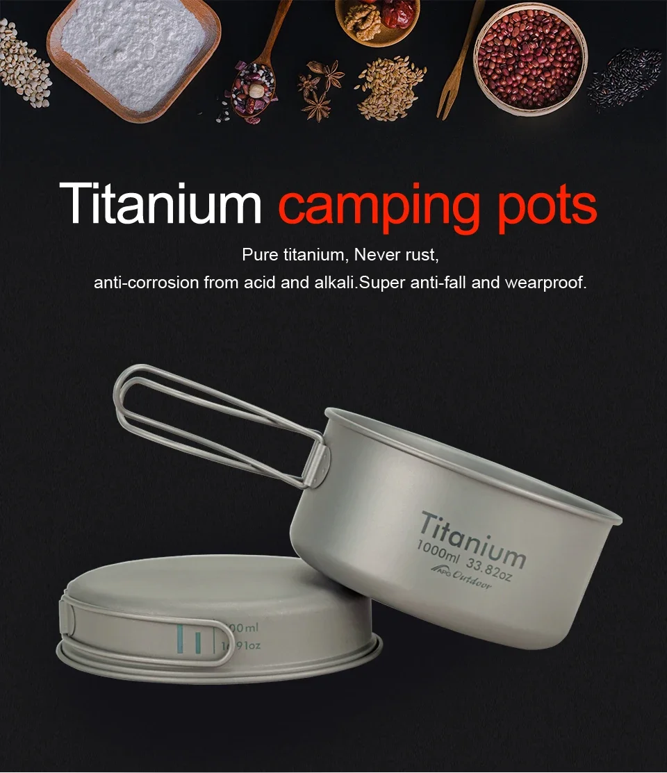 Ultralight Titanium Pot For Outdoor Camping And Hiking Cookware_voghion.com