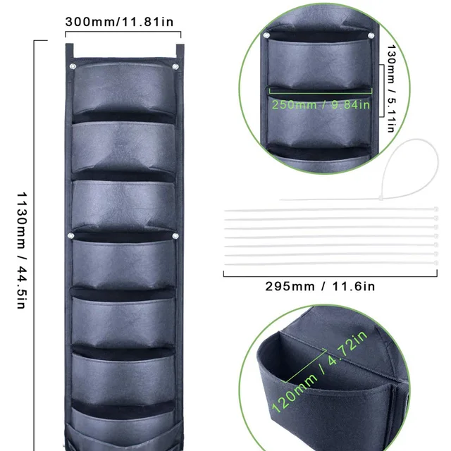 Függőleges Kerti Termesztés Táska Ültetvényes Virágcserepek Elrendezés Vízálló Falra Tartó Függő Virág Edény Beltéri Szabadtéri Használat - Image 6