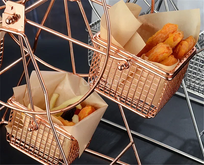 French fries chicken wings Ferris Wheel Food Rack Snack Rack Vintage Party Rotatable Pastry Cupcake Holderr fruit dessert plate cake stand fruit plate ceramic dessert plates cake tray snack dish