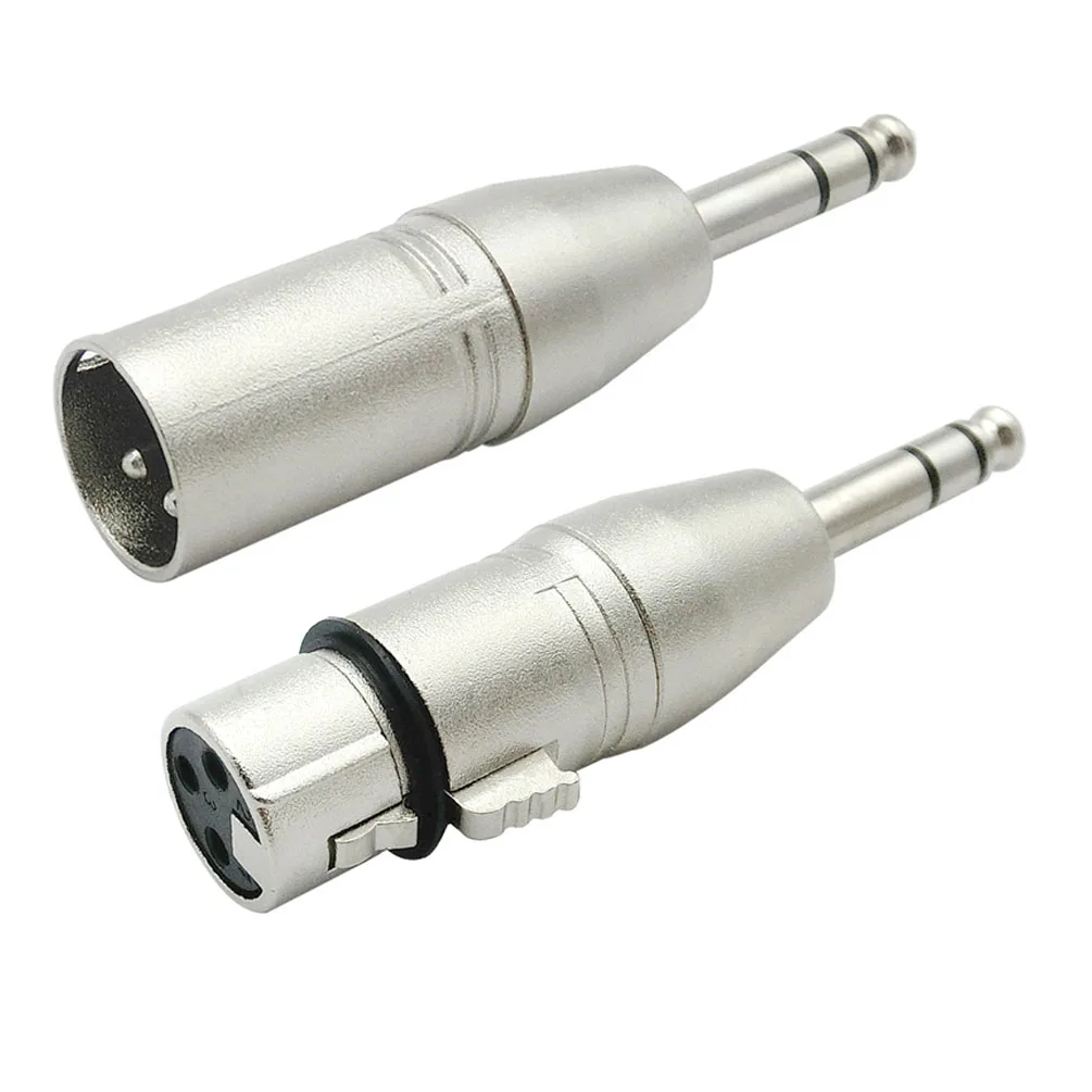 2PCS 1/4 Zoll TRS auf XLR Adapter Set - 6,5mm Stereo 1/4" TRS Stecker auf XLR 3Pin Buchse & Stecker Stereo Balanced Audio Anschlüsse
