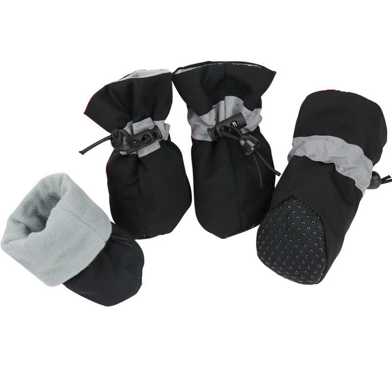 Title 7, 4pcs/set Waterproof Pet Dog Shoes Anti-slip Rai...