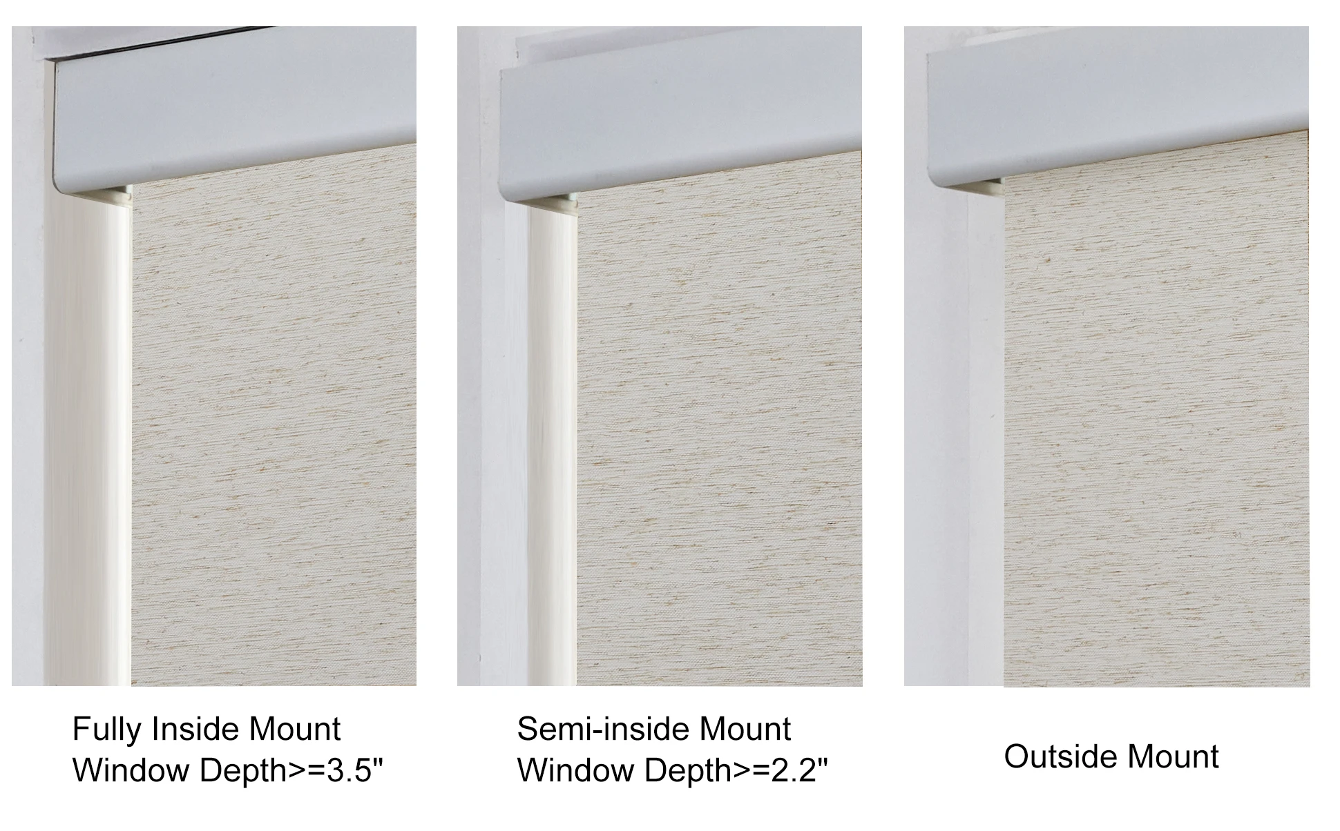 Persilux Cordless Roller Blinds  Natural Woven Fabric Light Filtering Window Treatmens for Windows