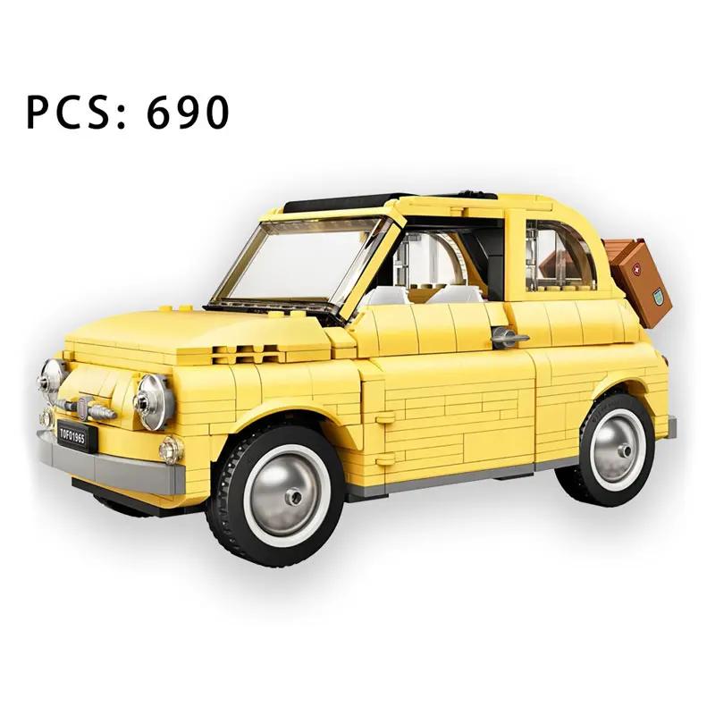 Technical Fit 10271 Fiated 500 Building Blocks Bricks City Car Model Giocattoli Fai Da Te Per Bambini Regalo Di Natale Kid Boys Toys