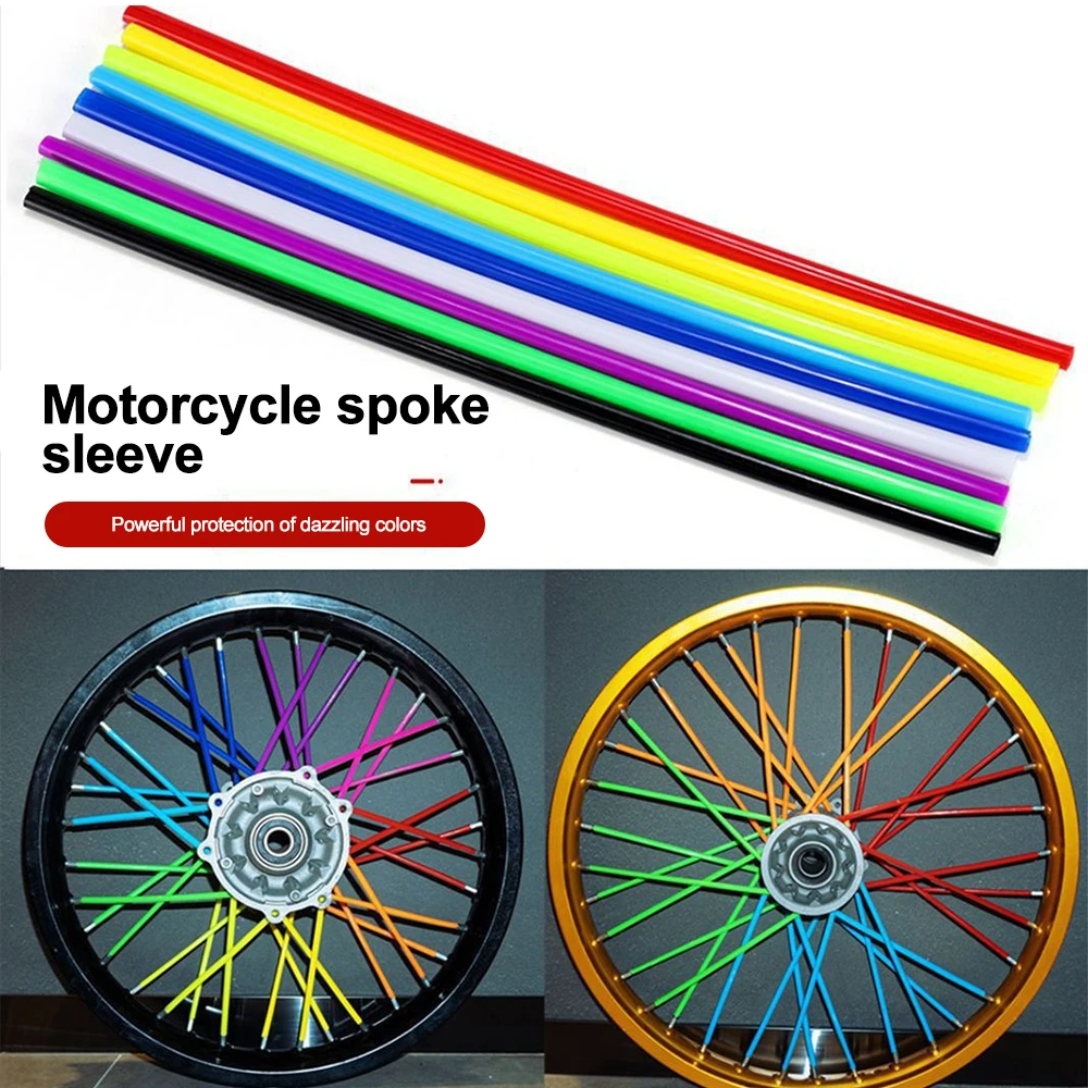 

17/24cm Universal Dirt Bike Spoke Covers Motorcycle Wheel Rim Spoke Wrap Kit Skins Protector Cover Motocross Decoration Tubes