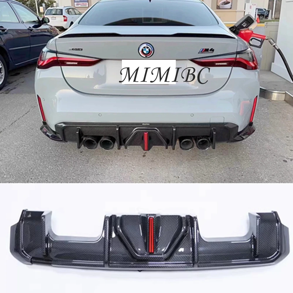 

FOR BMW G80 G82 G83 M3 M4 2021 2022 2023+ Rear Diffuser Dry Carbon Fiber Rear Bumper Lip Diffuser With LED light Bodykits