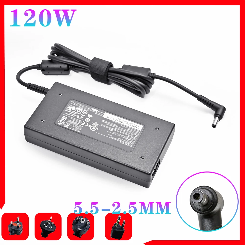 Adaptador ac para Laptop Lenovo 19.5v 6.15a 120w 5.5×2.5 mm Apto para Y460 Y570 Y580 Y400 Y430p Y410p Y500 Y510p Y570 Y530 Y580 Y730