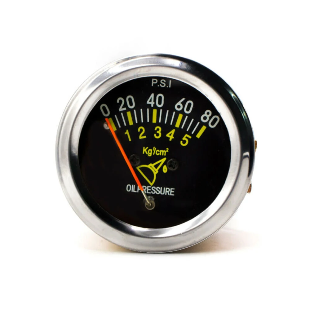 

1 Piece 2inch 52mm Universal Mechanical Car Oil Press Pressure Gauge Meter 0-80 PSI Durable Metal Universal Oil Pressure Gauge