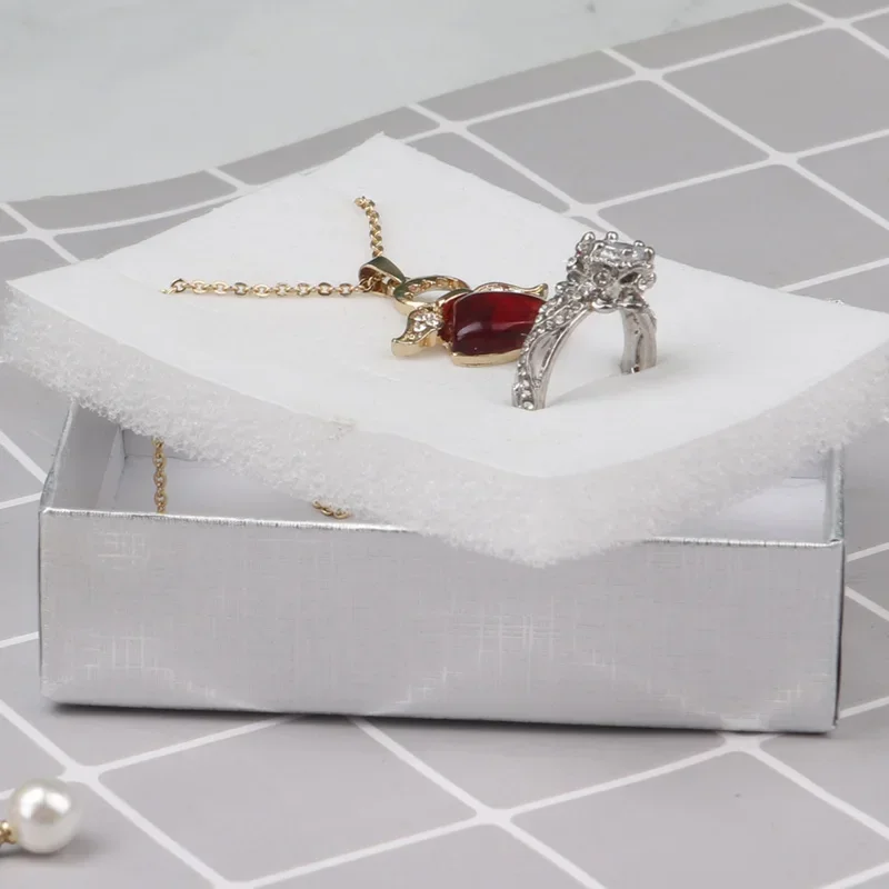 Velvet Metal Necklace Holder and Cardboard Jewelry Gift Box with Butterfly Bow – Sponge... - SKU VMNH1054 - UGI Packaging